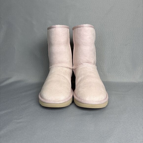 Women’s UGG Boots Sz 7 Pink Seashell Classic Short Suede Boho 1016223 Sold Out! - Picture 4 of 14